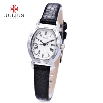 MiniCar Julius JA - 544 Women Quartz Watch Roman Numerals Scale Slender Band 3ATM Wristwatch Black(Color:Black) - intl  