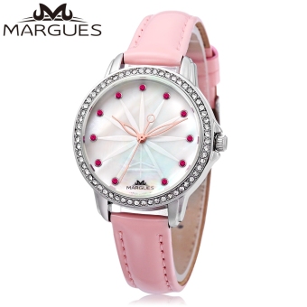 MiniCar MARGUES M - 3037 Women Quartz Watch Rhinestone Bezel Sky Wheel Pattern Dial 3ATM Wristwatch Pink(Color:Pink) - intl  