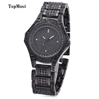 MiniCar TOPMOST 2001 Female Quartz Watch Water Resistance Artificial Diamond Shiny Dial Wristwatch Black(Color:Black) - intl  