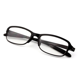 Gambar Moonar baru TR90 kekuatan 1,00 Wanita pria fleksibel pembaca kekuatan Presbyopic membaca kacamata (hitam)