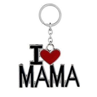 Gambar Moonar I Love MAMA   ibu   ayah   PAPA karton kunci rantai jantung Keychain untuk ibu   hadiah hari ayah