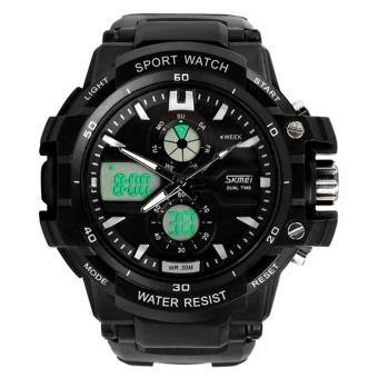 Multi Function Military S-Shock Sports Watch LED Analog Digital Waterproof Alarm Black - intl  