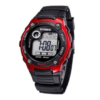 Multifunction Boy Digital LEDAlarm Date Sports Wrist Watch Waterproof Red - intl  