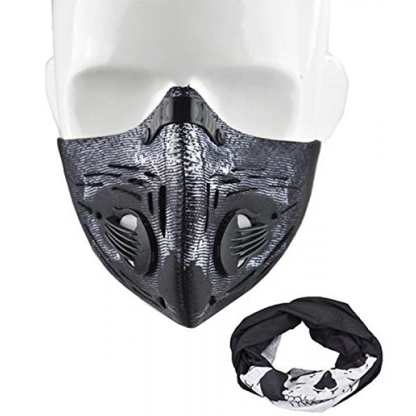 Myheartgoon Dustproof Mask Filtration Exhaust Gas Anti Alergi Serbuk Sari Masker Fitness, Masker Latihan, Masker Lari untuk Menjalankan Ski Snowboard Sepeda Motor (MASKER HITAM)-Intl