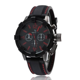 New Brand Men Military quartz watch, Dress Cool Mens Sports Watches Fashion silicone band Wristwatches Black  