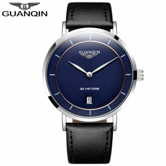 Gambar New GUANQIN Simple Design Mens Watch Jam Tangan es Top Brand LuxuryUltra Thin Quartz Watch Jam Tangan Men Casual Leather WristWatchJam Tangan ,GS19070