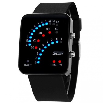 New Style Technological Binary Digital LED Waterproof Unisex Sport Wrist Watch (Black) - intl  