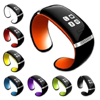 Newest L12S OLED Watch and Sports Pedometer Bluetooth Bracelet with Call ID Display / Answer / Dial / SMS Sync / Music Player / Anti-lost Blue - intl  