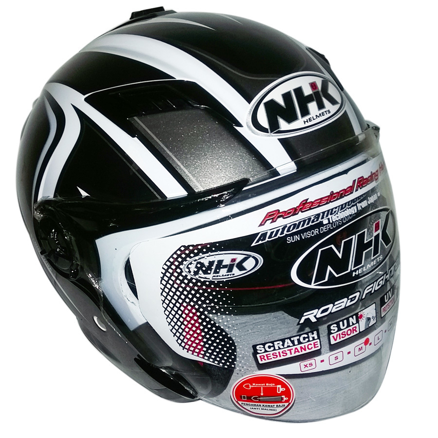 NHK Gladiator K2 - Putih Silver Hitam + Gratis Masker NP .