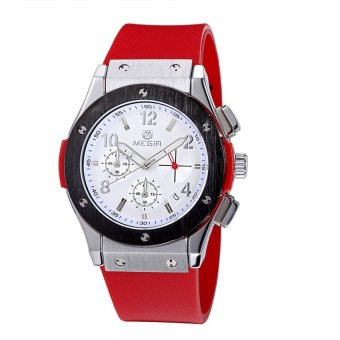 Niudun MEGIR neutral fashion multifunction three waterproof sportswatch neutral table 3002M (red) - intl  