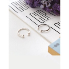ONICE 925 Sterling Silver Rings Features Twist Open Ball WQJ019 - intl