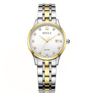 ooplm Bentley BINLI strip Damen quartz watch lovers watch waterproof fashion Diamond Ladies Watch business (White)  