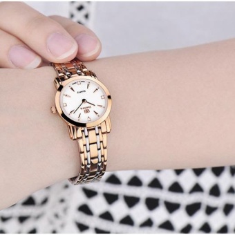 ooplm Business gifts customized Korean fashion fine steel ladies watch waterproof ultra-thin simple quartz watch (Gold)  