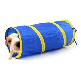 Gambar ouhofus Collapsible Cat Tunnel Toy With Balls For Pet Play 19.7x9.8Inch, Blue   intl