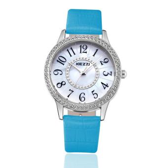 oxoqo KEZZI Brand Luxury Fashion Women Watch Women Wristwatch Ladies Leather Quartz Watch Gift Relogio Feminino Montre Femme Horloges (Blue)  