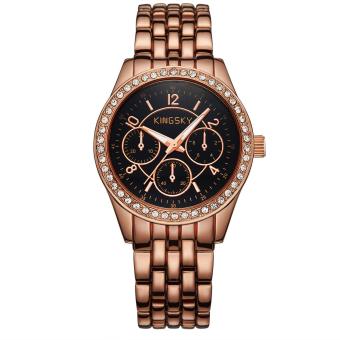 oxoqo Kingsky quartz watch factory wholesale brand female table table diamond twist drill table factory foreign trade price (Rose Gold)  