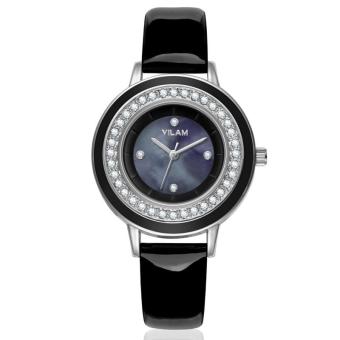 oxoqo Shenzhen watch factory wholesale Weilin brand quartz watch Korean lady fashion diamond girls waterproof watch (Black)  