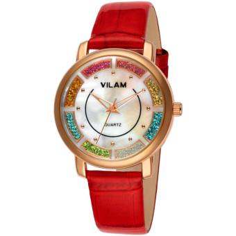 oxoqo Wei Lin genuine female watches Korean fashion brand watches wholesale high-grade quartz watch belt one generation (Red)  