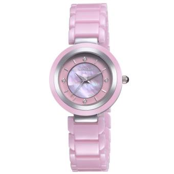 oxoqo WEIQIN Ladies Watches Top Brand Luxury White Pink Ceramic Watch Fashion Women Dresses Watches Ladies Quartz Clock Wristwatch (Pink)  
