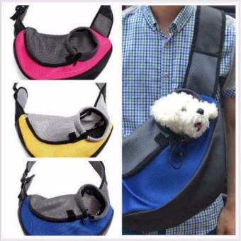 Gambar Pet Carrier Carrying Cat Dog Puppy Small Animal Sling Front CarrierMesh Comfort Travel Tote Shoulder Bag Pet Backpack Big Size BlueColor   intl