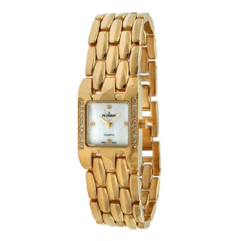 Peugeot Women's Crystal Adjustable Gold-tone Bracelet Watch - Intl  