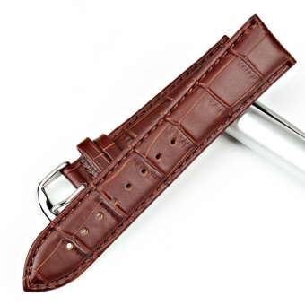 Premium Bamboo Joint Calfskin Leather Watch Band Strap for Man and Woman - Dark Brown / Width 21mm - intl  