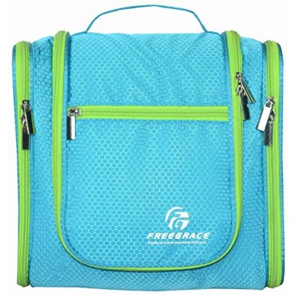 Premium Toiletry Bag Oleh Freegrace-Extra Large Travel Essentials Organizer-Hook Hanging Tahan Lama-Untuk Pria & Wanita -SEMPURNA untuk Aksesoris, Kosmetik, Produk Pribadi, Shampoo (Aquamarine)-Intl