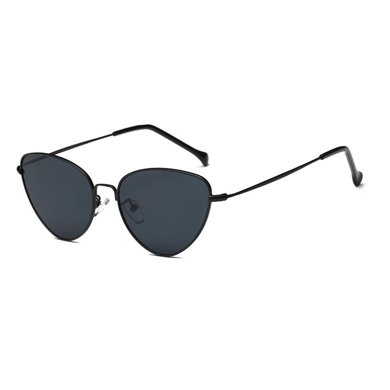 Pria dan Women Sunglasses Logam Cat Eye Sunglasses-Silver Frame Jelly Bubuk-Internasional