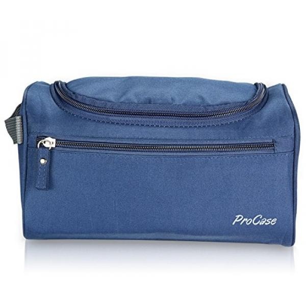 ProCase Toiletry Bag Travel Case dengan Hanging Hook, Organizer untuk Aksesoris, Shampoo, Kosmetik, Produk Pribadi, Tas Kesehatan dengan Handle, Biru Laut-Intl