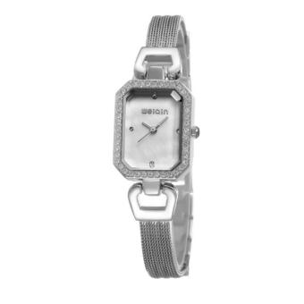 quzhuo Grab a group of fashion brand explosion models of Qin Wei classic shell bracelet watch dial square lady personality (Silver)  