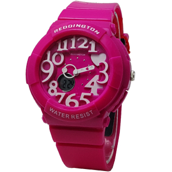 Reddington RD09901 Dual Time Jam Tangan wanita - Strap Rubber - Pink  