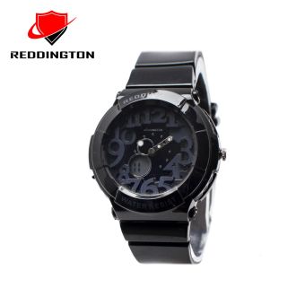 Reddington RDT5433DTHA Dual Time Jam Tangan Wanita Rubber Strap ( Hitam )  