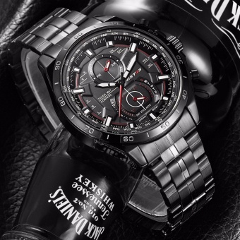 RISTOS Man's Fashion Stainless Steel Watchband Round Business Sport Quartz Watch 9325 - intl  