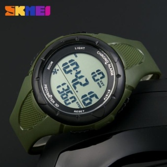 ROJEY-Skmei 1108 Women's Watch Fashion Pedometer Digital Fitness For Men Women Sports Outdoor Wristwatches Army Green - intl  