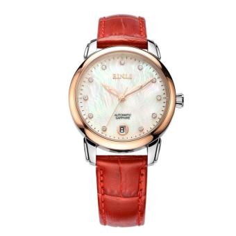 ruixiang Bentley (BINLI) watch Lady strip automatic mechanical watch fashion diamond business calendar watch waterproof 6035 red rose white with genuine (Red)  
