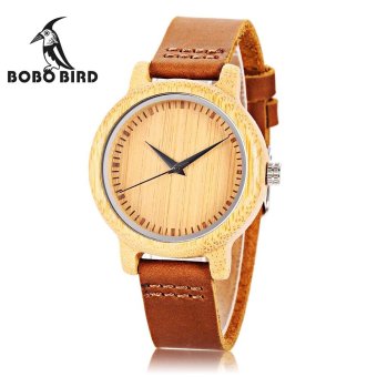 S&L BOBO BIRD A10 Female Wooden Quartz Watch Concise Style Genuine Leather Band Japan Movt Wristwatch (Brown) - intl  