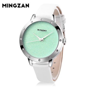 S&L MINGZAN 6118 Women Quartz Watch Simple Shiny Dial Leather Strap Female Wristwatch (Green) - intl  