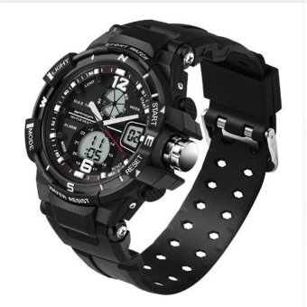 SANDA Fashion Watch Men G Style Waterproof LED Sports MilitaryWatches Shock Mens Analog Quartz Digital Watch relogiomasculino(Black) - intl  