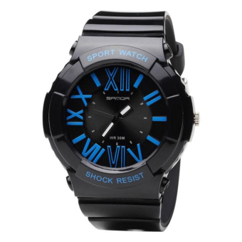 SANDA Quartz Watch Men Women Watches 2016 Top Brand Luxury Famous Wristwatch Male Female Clock Wrist Watch Ladies Quartz-watch(Black&Blue)    