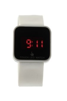 Sanwood® Unisex LED Digital Touch Screen Sport Silicone Wrist Watch White  