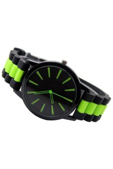 Sanwood® Unisex Silicone Band Jelly Gel Quartz Sports Wrist Watch Green  