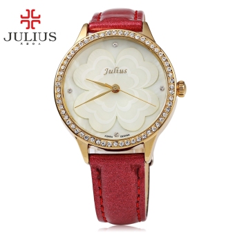 SH JULIUS JA - 803 Women Quartz Watch Artificial Diamond Dial Water Resistance Wristwatch Red - intl  