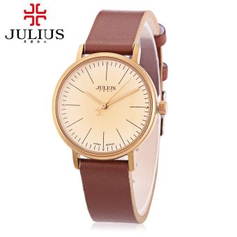 SH JULIUS JA - 814L Female Quartz Watch Genuine Leather Strap Luminous Pointer 3ATM Wristwatch Brown - intl  