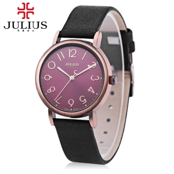 SH JULIUS JA - 911 Women Quartz Watch Water Resistance Genuine Leather Band Retro Wristwatch Black - intl  
