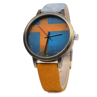 SH KEZZI K - 1048 Women Quartz Watch Copper Dial Retro Leather Wristwatch Yellow - intl  