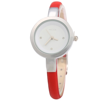 SH KEZZI K - 575 Women Quartz Watch Round Dial Slender Leather Band Wristwatch Red - intl  