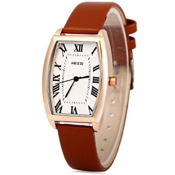 SH KEZZI K - 773 Women Quartz Watch Special Elliptical Dial Business Leather Band Wristwatch Brown - intl  