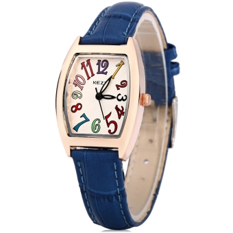 SH KEZZI K - 856L Women Quartz Watch Rectangle Dial Leather Band Wristwatch Blue - intl  