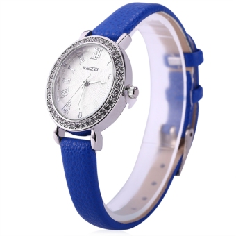 SH KEZZI K - 873 Women Quartz Watch Water Resistance PU Leather Band Wristwatch Blue - intl  