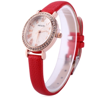 SH KEZZI K - 873 Women Quartz Watch Water Resistance PU Leather Band Wristwatch Red - intl  